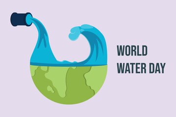 World water day concept. Colored flat vector illustration isolated.