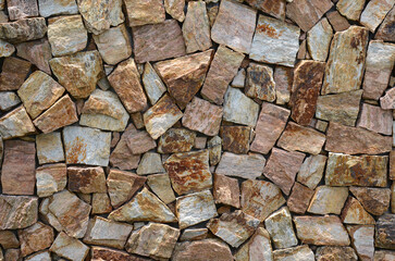 Natural brown stone wall texture detail - Cobblestone