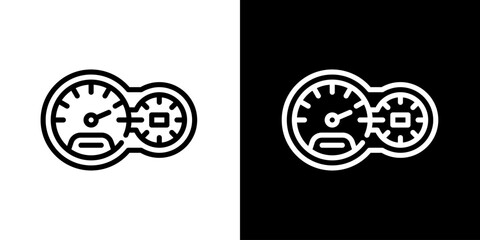 Speedometer icon. Automotive Icon. Black icon. Silhouette.
