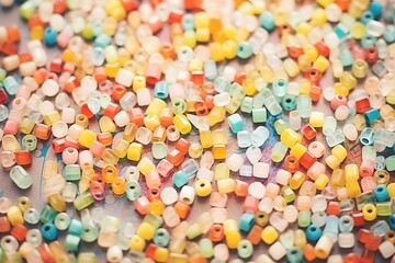 Fototapeta na wymiar multi-colored glass beads in cluster