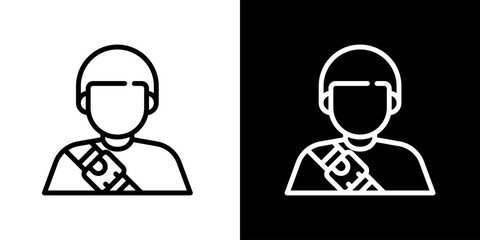 Safety Belts icon. Automotive Icon. Black icon. Silhouette.