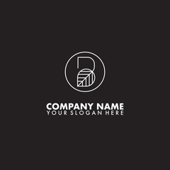 Initial letter B with leaf on circle logo vector