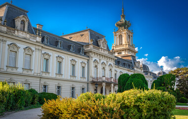 Obraz premium view of The Festetics Palace, Baroque palace located in the Keszthely, Zala, Hungary.