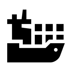 Cargo Container Ship Solid Icon