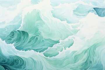 Obraz premium Light blue abstract background, sea waves with foam. Wavy strokes of oil paint texture