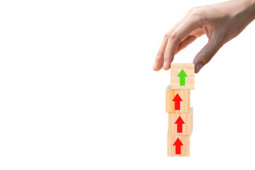 Place wooden blocks as a step towards the goal on wooden table. Business ideas for successful growth process.PNG	