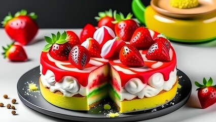 cake with strawberries