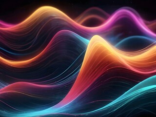 Obraz premium ultra sonic wave digital network abstract background