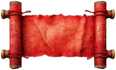 Chinese blank red couplets scroll illustration PNG element cut out transparent isolated on white background ,PNG file ,artwork graphic design.