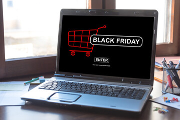 Black friday concept on a laptop screen