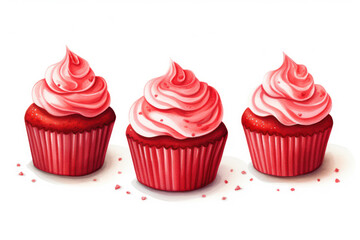 Delicious Cupcakes with Sweet Buttercream Frosting on a Pink Background