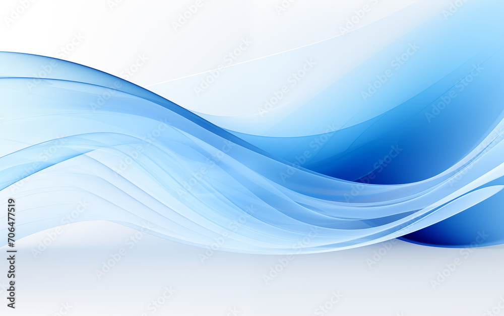 Wall mural blue curve abstract background,created with generative ai tecnology.