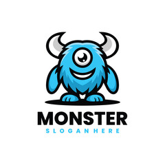 monster simple mascot logo design
