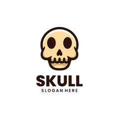 skull simple mascot logo design
