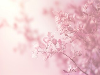 Obraz na płótnie Canvas Pastel pink background, subtle natural floral pattern, wallpaper 