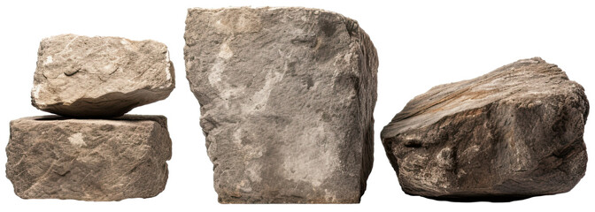 Flat rocks, stone podium for display product illustration PNG element cut out transparent isolated on white background ,PNG file ,artwork graphic design.