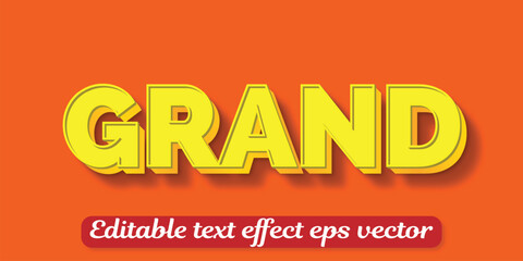 Grand  3d Text Effect Editable 3D Style eps vector