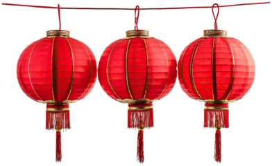 Chinese red lantern illustration PNG element cut out transparent isolated on white background ,PNG file ,artwork graphic design.