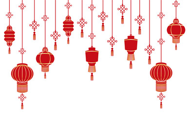 Fototapeta na wymiar Illustration vector of a red and gold chinese lanterns for chinese new year