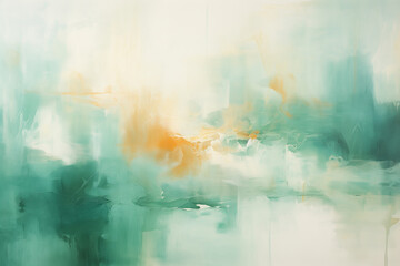 Abstract acrylic painting in jade tone for background. Generative AI image.