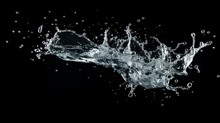 Splashing water on a black background. water splash refreshing black background
