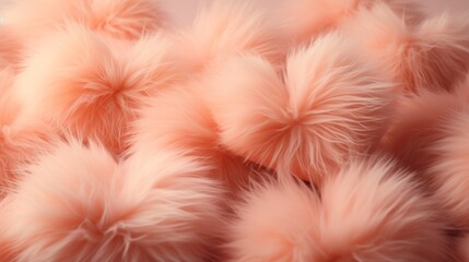 background of fluffy peach-colored hearts. valentines day, banner, copy space
