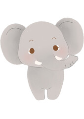 Gray Elephant for children learning vocabulary.