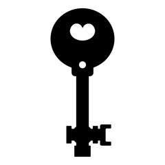Black sign key isolated on white background. Vector illustration for any design.