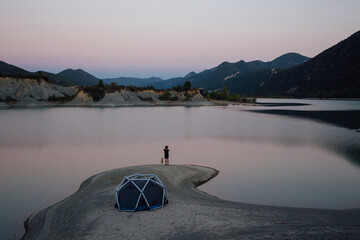 lake and mountains