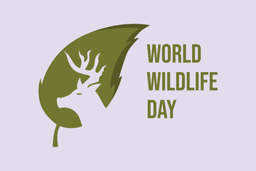 World wildlife day concept. Colored flat vector illustration isolated.