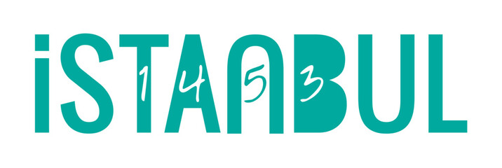 Obraz premium vector istanbul and 1453 logo