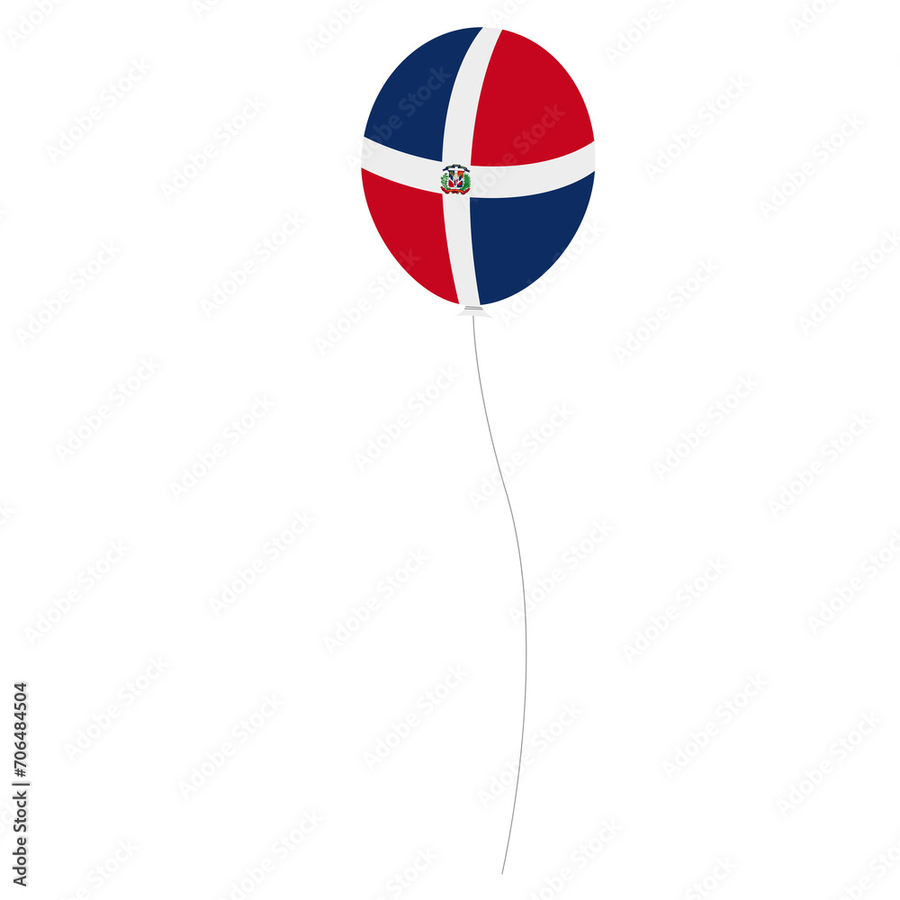 Poster dominican republic flag in the shape of a balloon. illustration