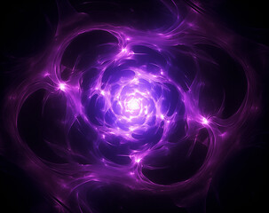 Purple Glowing Sci-fi swirl, wormhole black hole galaxy concept design for video games, wallpaper