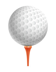 Illustration of Golf ball  with stand