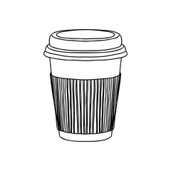 Take away coffee cup icon. A cup to carry. One Cup. Realistic Mockup.