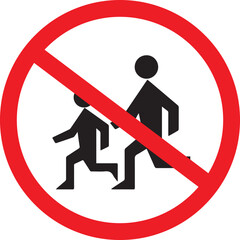 No kids play allowed sign. vector