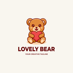 Lovely bear logo, suitable as a logo for children's toy shops, children's entertainment venues, and the like