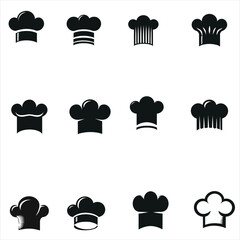 Fototapeta na wymiar chef hat silhouettes , chef hat character silhouettes , kitchen silhouettes , chef cap silhouettes