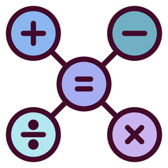 Mathematics Outline Colour Icon