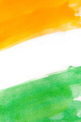 Abstract brush strokes with Indian flag colors. Water color art background background template for Independence Day of India.