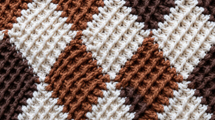 Brown gradient knitted pattern. pattern for clothing, wrapping paper, backdrop, background, gift card.