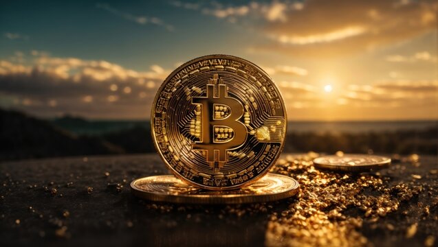 Bitcoin coin in the sky. bitcoin rate