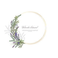 Floral Round Frame with Space for Text with Spring Flowers. Wreath for Wedding Invitations and Greeting Cards. Vector
