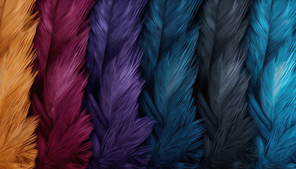 Abstract feather texture background, wallpaper, colourful feather texture, 7:4