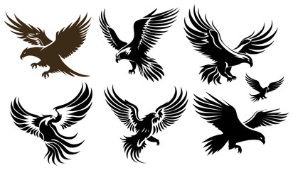 Eagle Silhouettes.Vector illustration ready for vinyl cutting