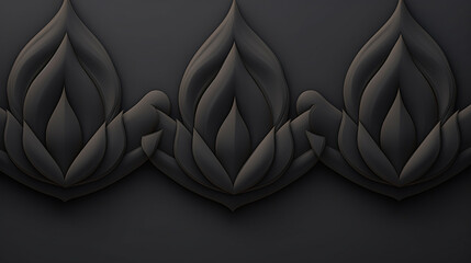 Embossed black background, ethnic indian black background design. Geometric abstract pattern
