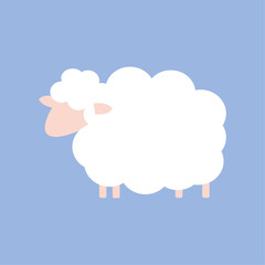 Illustration vectorielle d'un mouton. Dessin moderne d'un animal mignon, vecteur de moutons. Animaux de la ferme. Dessiné à la main. 2 couleur, bichromie.  Chèvre, agneaux, compter les moutons