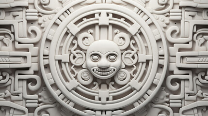 Decorative elements isolated on white background. Ethnic background. Aztec geometric ornament. - obrazy, fototapety, plakaty