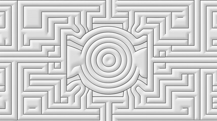 Black white pattern with symbols similar to Egyptian