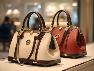 Luxurious and Expensive Woman Fashion Bags Accessories Store AI Photo